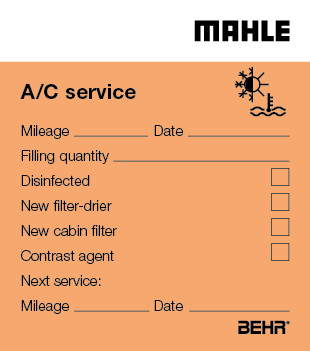 A /C check service sticker
