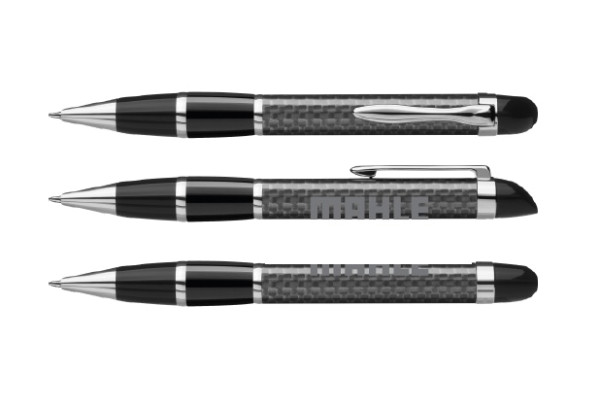 Carbon fiber metal twist ball pen in case